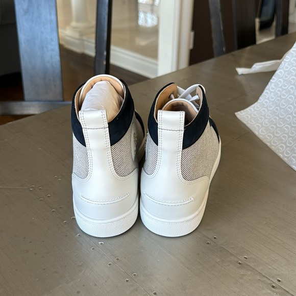 Christian Louboutin Louis orlato high top white navy sneaker trainer sz 44 main image 4